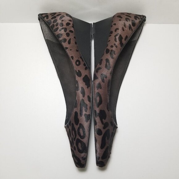 Stewart Weitzman Leopard Print Calf Skin Wedges - Picture 4 of 8